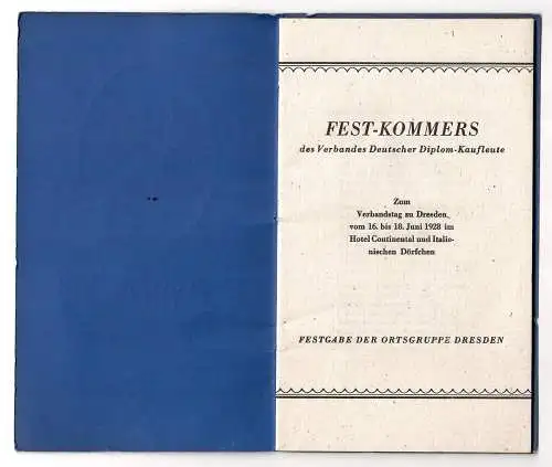 Fest-Kommers des Verbandes Deutscher Diplom-Kaufleute, Dresden 1928