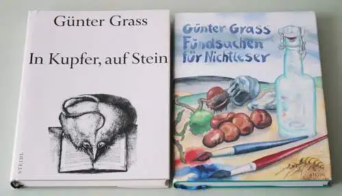 Grass, Günter (1927-2015): Günter Grass. Kupfer, auf Stein. Fundsachen für Nichtleser - 2 Bücher - Göttingen, Steidl, 1994/1997. 