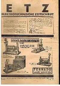 ETZ Elektronische Zeitschrift 24. Heft 61. Jahrgang 1940.