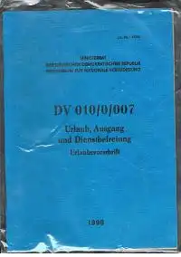 Ministerrat der DDR Ministerium für Nationale Verteidigung: Dienstanweisung K 010/0/007.