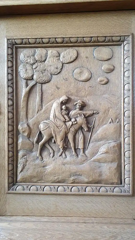 Anrichte, Säulenaufsatz-Buffet, Eiche, hell, gewachst, mit aufwendigen Schnitzereien, Historismus. 6