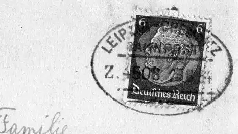 [Ansichtskarte] Bad Lausick  Betlehemstift Speisesaal  - gelaufen mit Text und gestempelter Briefmarke siehe S/W-Scan - im Original bränlicher Farbton. 