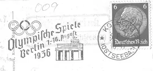 [Ansichtskarte] Ostseebad Kolberg/Pommern - Waldheilstätte Schülerbrink  - siehe S/W-Scan - gelaufen mit gestempelter Briefmarke. 