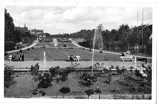 [Ansichtskarte] Frankenberg i. Sa. Grünanlagen - gelaufen mit Text auf der Rückseite und gestempelter Briefmarke - siehe Scan. 