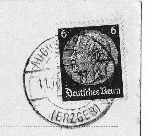 [Ansichtskarte] Schloß Augustusburg im Erzgebirge 550m - gelaufen mit Text auf der Rückseite und gestempelter Briefmarke - siehe Scan. 