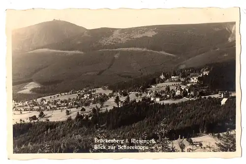 [Echtfotokarte schwarz/weiß] Brückenburg im Riesengebirge, Blick zur Schneekoppe ,ungelaufen - siehe Scan.  Orig. Handabzug. 