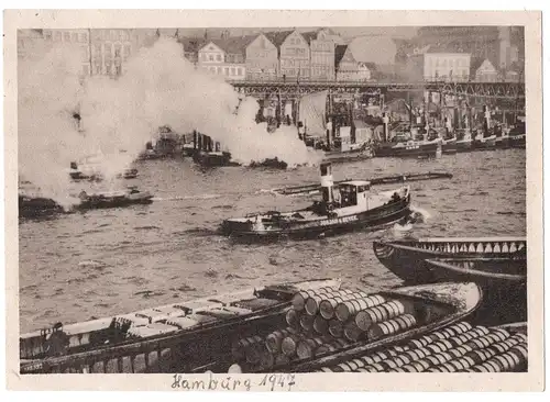 [Ansichtskarte] Hamburg . Schlepper auf der Elbe., ungelaufen, - siehe Scan. 