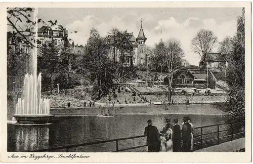 [Ansichtskarte] Aue im Erzgebirge, Leuchtfontäne, ungelaufen, - siehe Scan. 