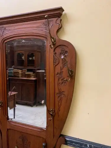 Antike Jugendstil Garderobe mit Fliesen, Art Nouveau - Lieferung möglich!