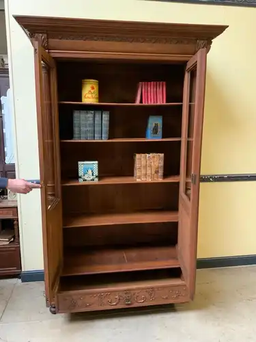 Antiker Gründerzeit Säulen Bücherschrank, Vitrine - Lieferung mögl.!