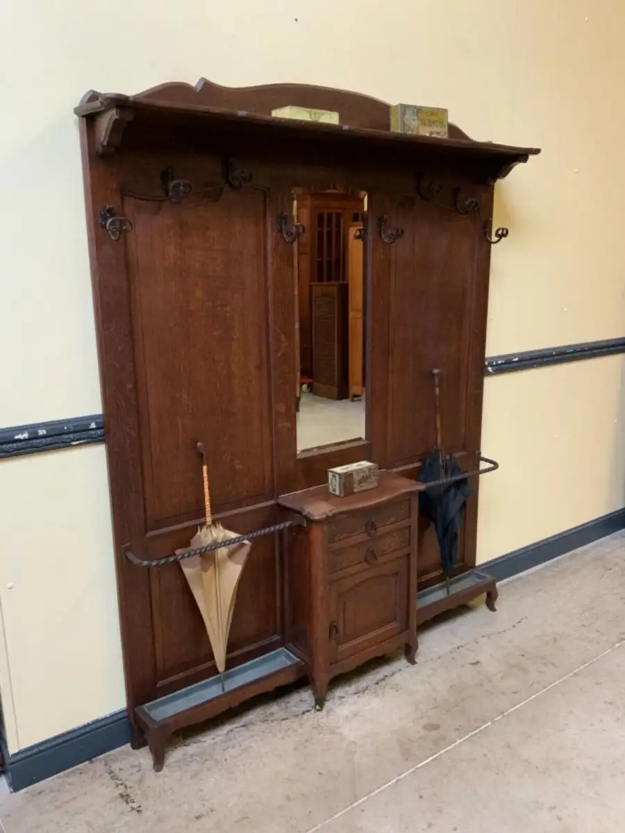 Antike Jugendstil Garderobe mit Schrank, 2 Schübe Traumhaft - Lieferung möglich! 3