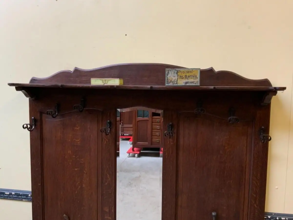 Antike Jugendstil Garderobe mit Schrank, 2 Schübe Traumhaft - Lieferung möglich! 8