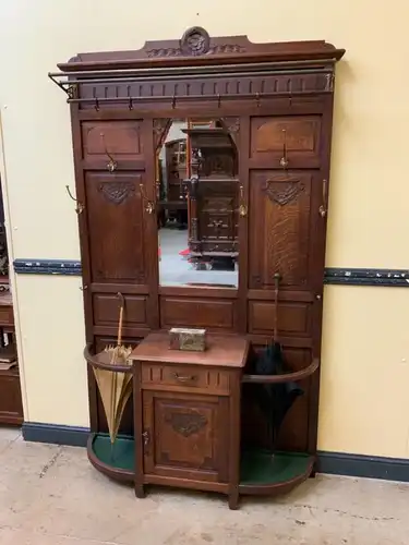 Antike Jugendstil Garderobe mit Schrank und Schub -Lieferung möglich!