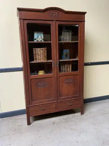 Antiker Jugendstil Bücherschrank, Vitrine, Traumhaft - Lieferung möglich!