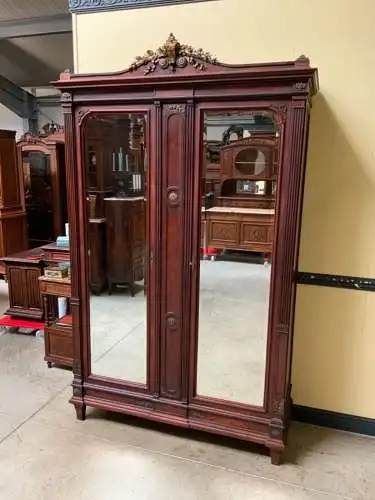 Antiker Jugendstil Geschirrschrank, Wäscheschrank, Bronze - Lieferung möglich!