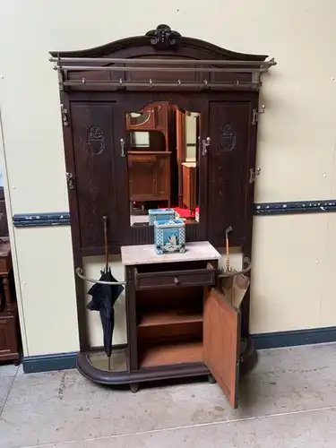 Antike Art Deco Garderobe mit Schrank und Schub - Traumhaft - Lieferung möglich!