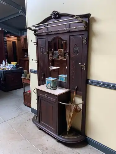 Antike Art Deco Garderobe mit Schrank und Schub - Traumhaft - Lieferung möglich!