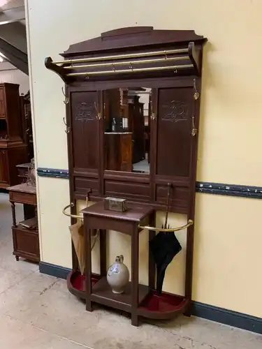 Antike Jugendstil Garderobe mit Klappfach - Traumhaft - Lieferung möglich!