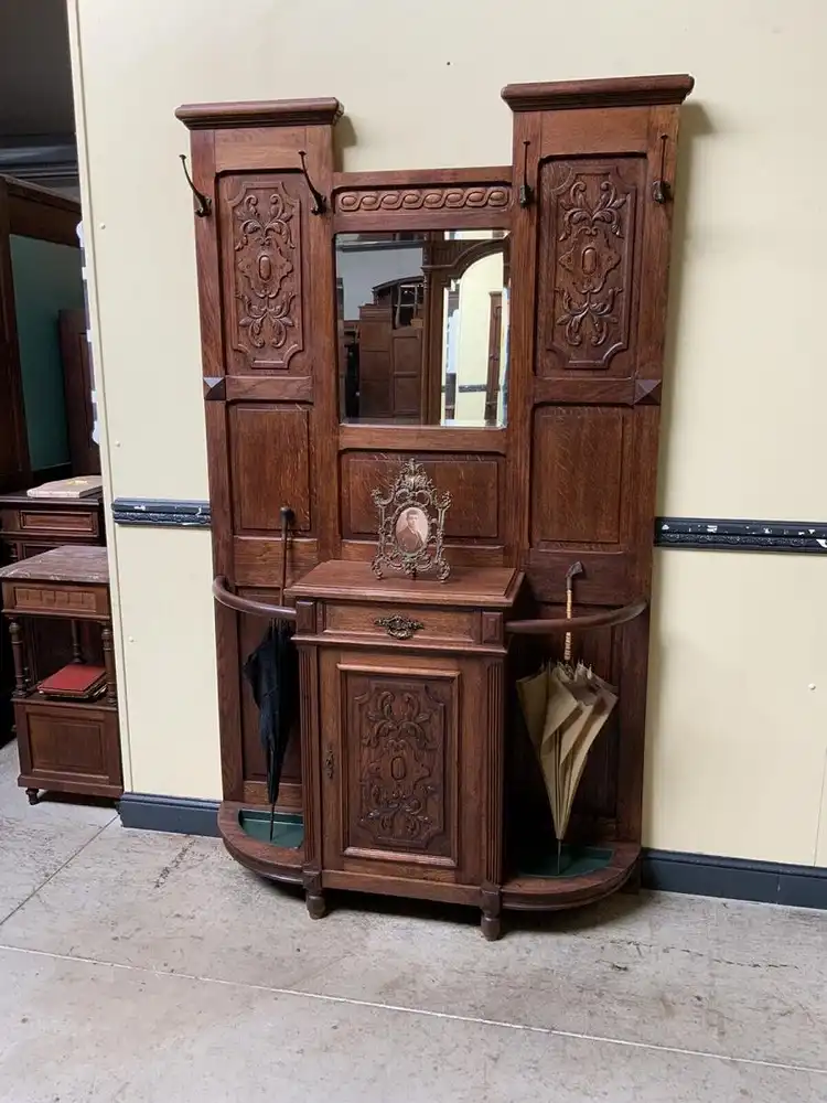 Antike Jugendstil Garderobe mit Schrank und Schub -Traumhaft- Lieferung möglich! 0