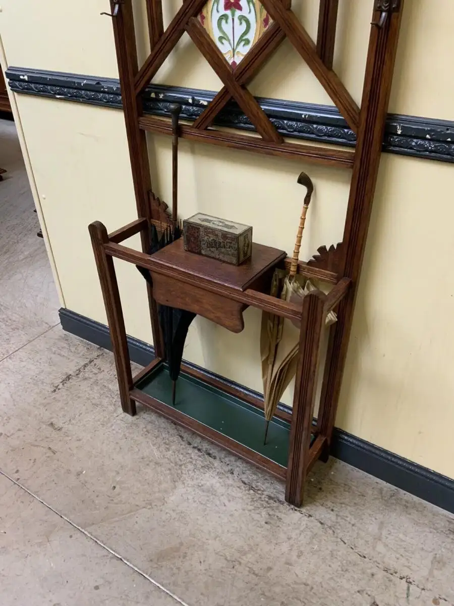 Antike Jugendstil Garderobe mit Jugendstil Fliese, - Lieferung möglich! 10
