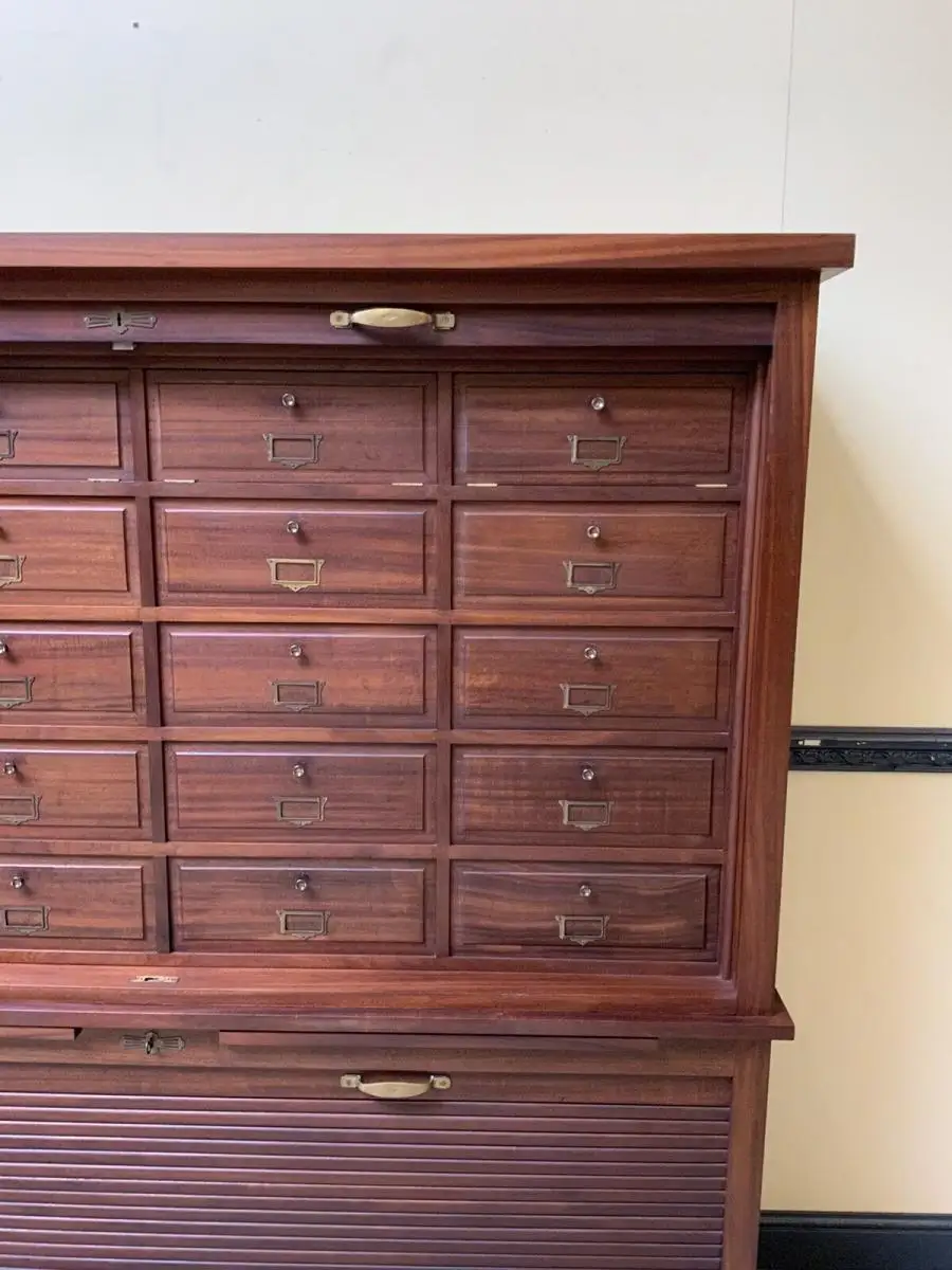Antiker sensationeller Art Deco Rolladen Archiv Schrank - Lieferung möglich! 10