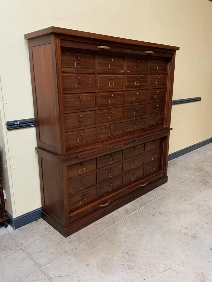 Antiker sensationeller Art Deco Rolladen Archiv Schrank - Lieferung möglich! 13