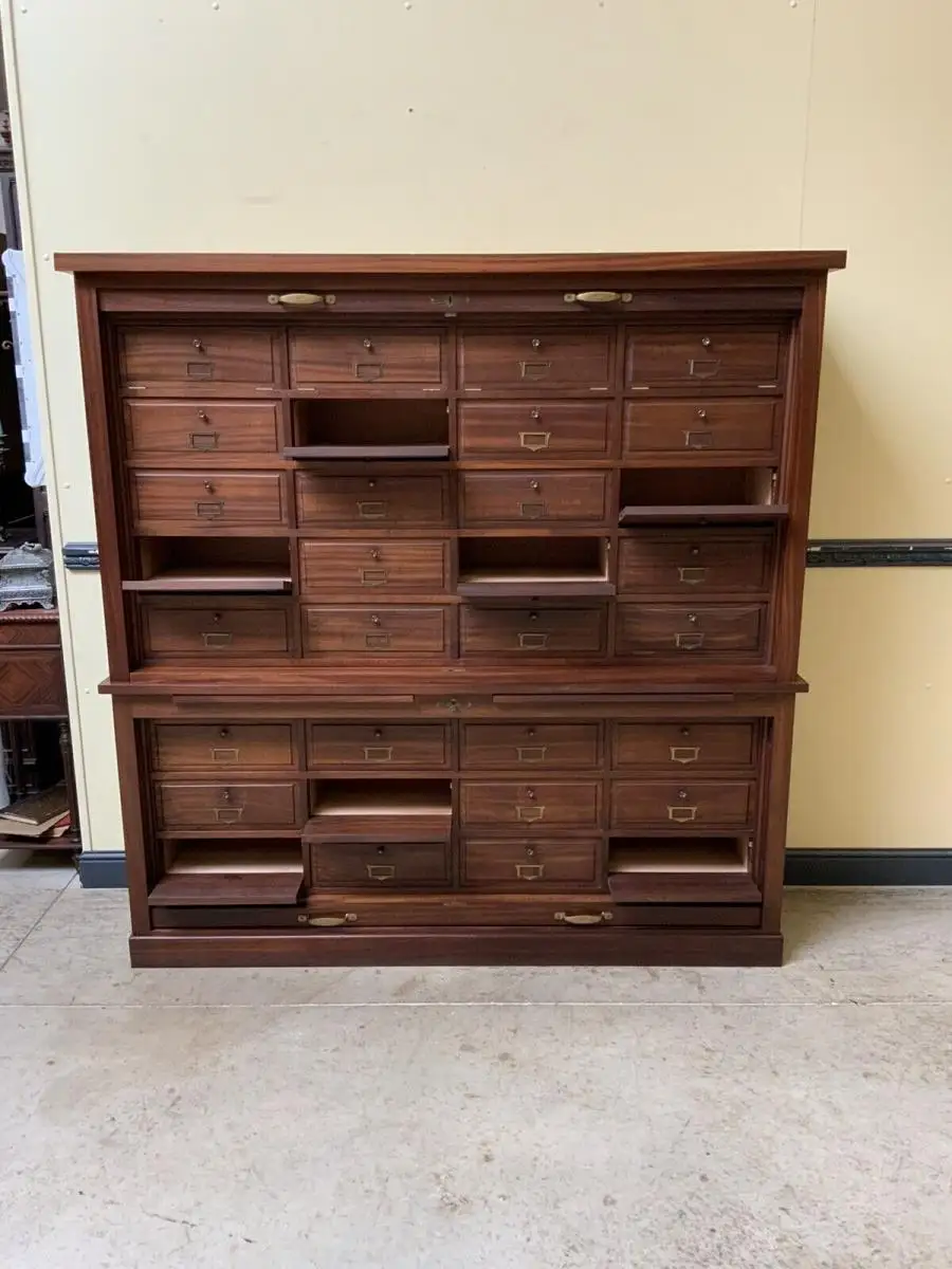 Antiker sensationeller Art Deco Rolladen Archiv Schrank - Lieferung möglich! 18