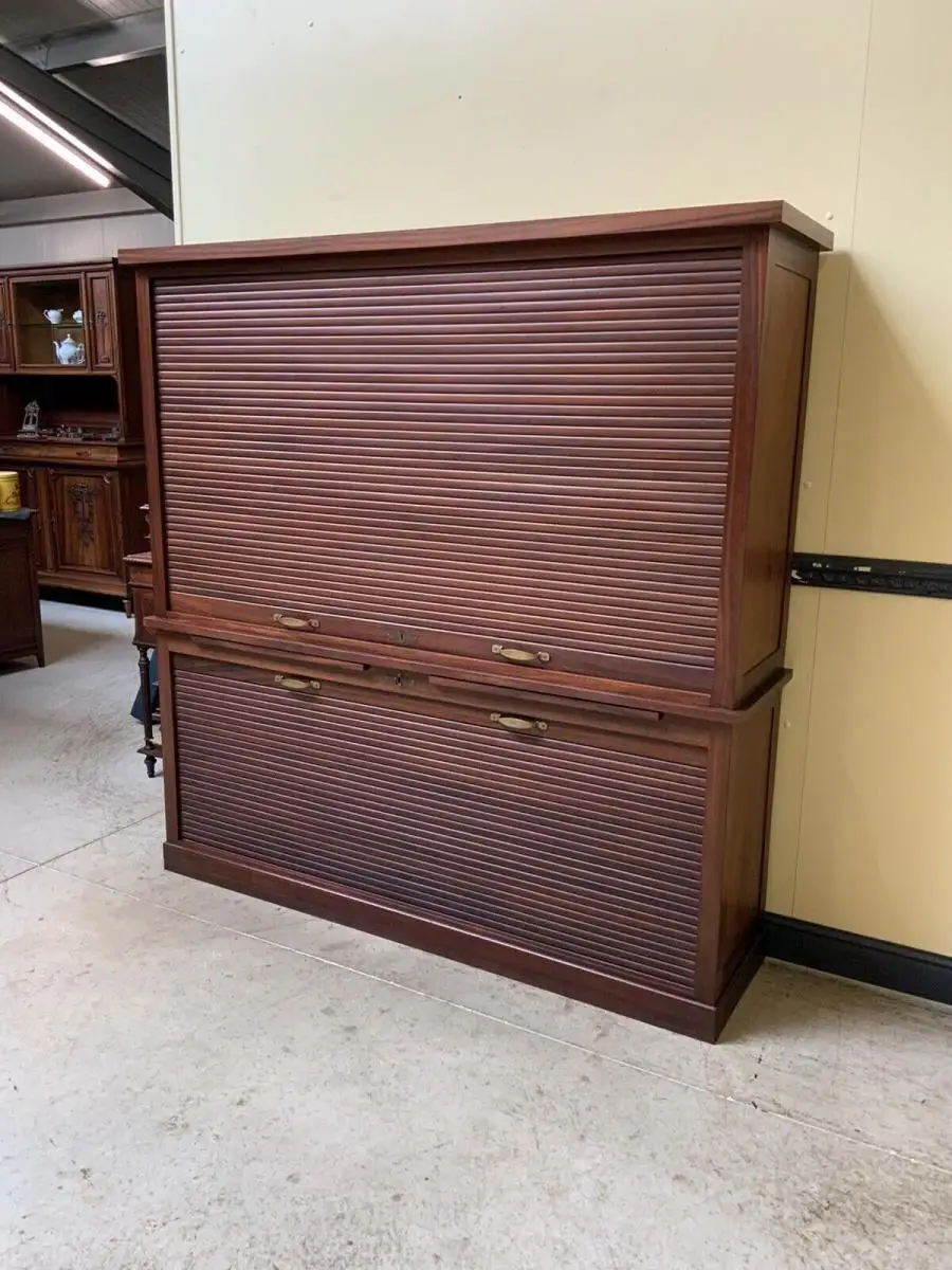 Antiker sensationeller Art Deco Rolladen Archiv Schrank - Lieferung möglich! 3