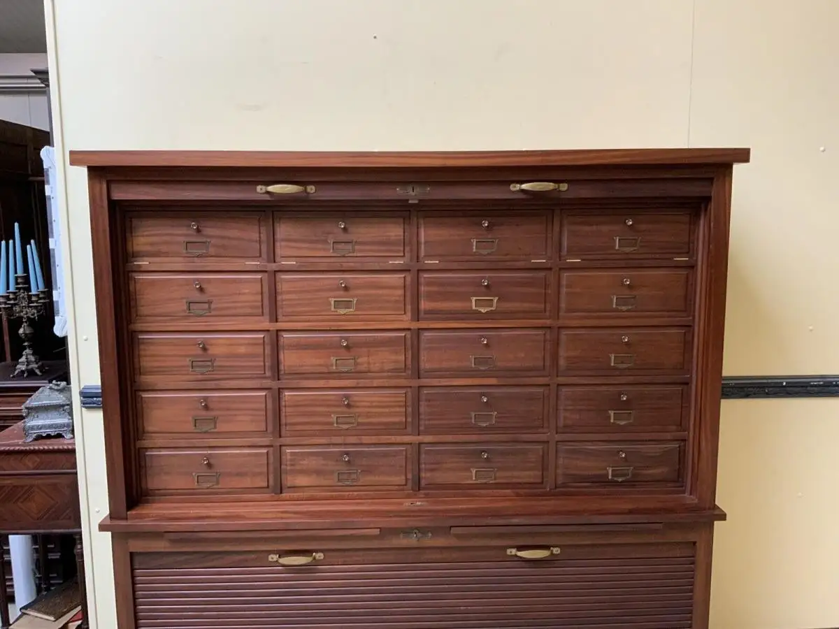 Antiker sensationeller Art Deco Rolladen Archiv Schrank - Lieferung möglich! 8