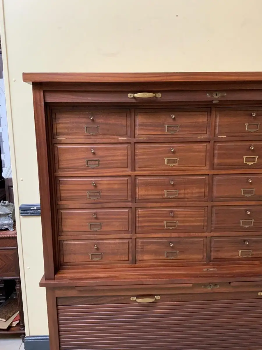 Antiker sensationeller Art Deco Rolladen Archiv Schrank - Lieferung möglich! 9