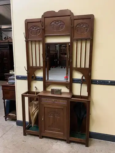 Antike Jugendstil Garderobe mit Schrank und Schub -Traumhaft- Lieferung möglich!