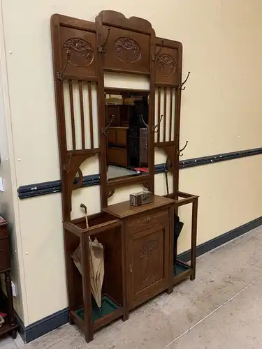 Antike Jugendstil Garderobe mit Schrank und Schub -Traumhaft- Lieferung möglich!