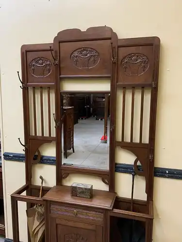 Antike Jugendstil Garderobe mit Schrank und Schub -Traumhaft- Lieferung möglich!