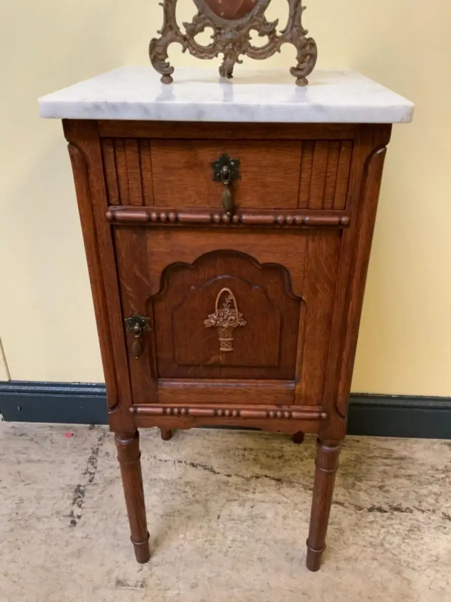 Antiker Jugendstil Nachtschrank, Vertiko -Lieferung möglich! 9