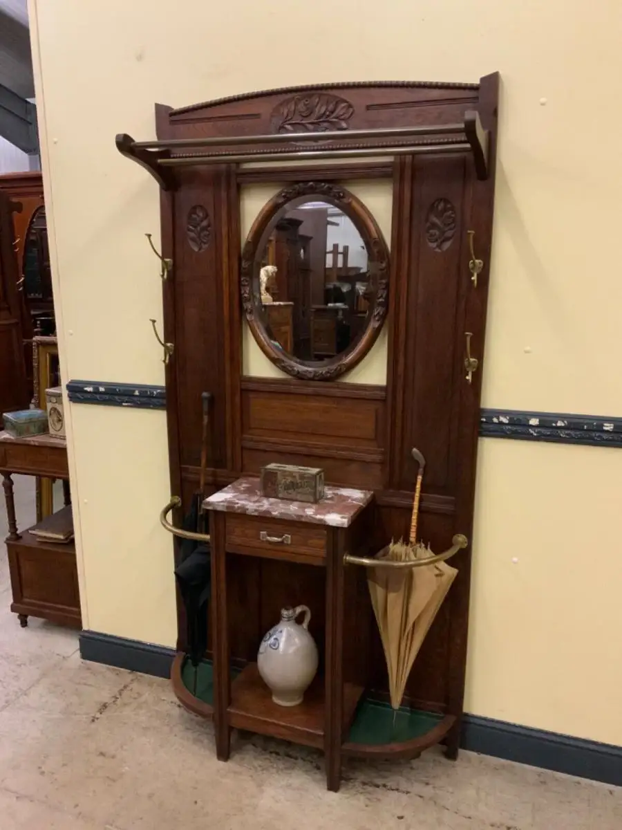 Antike Jugendstil Garderobe mit Schubfach - Traumhaft - Lieferung möglich! 2