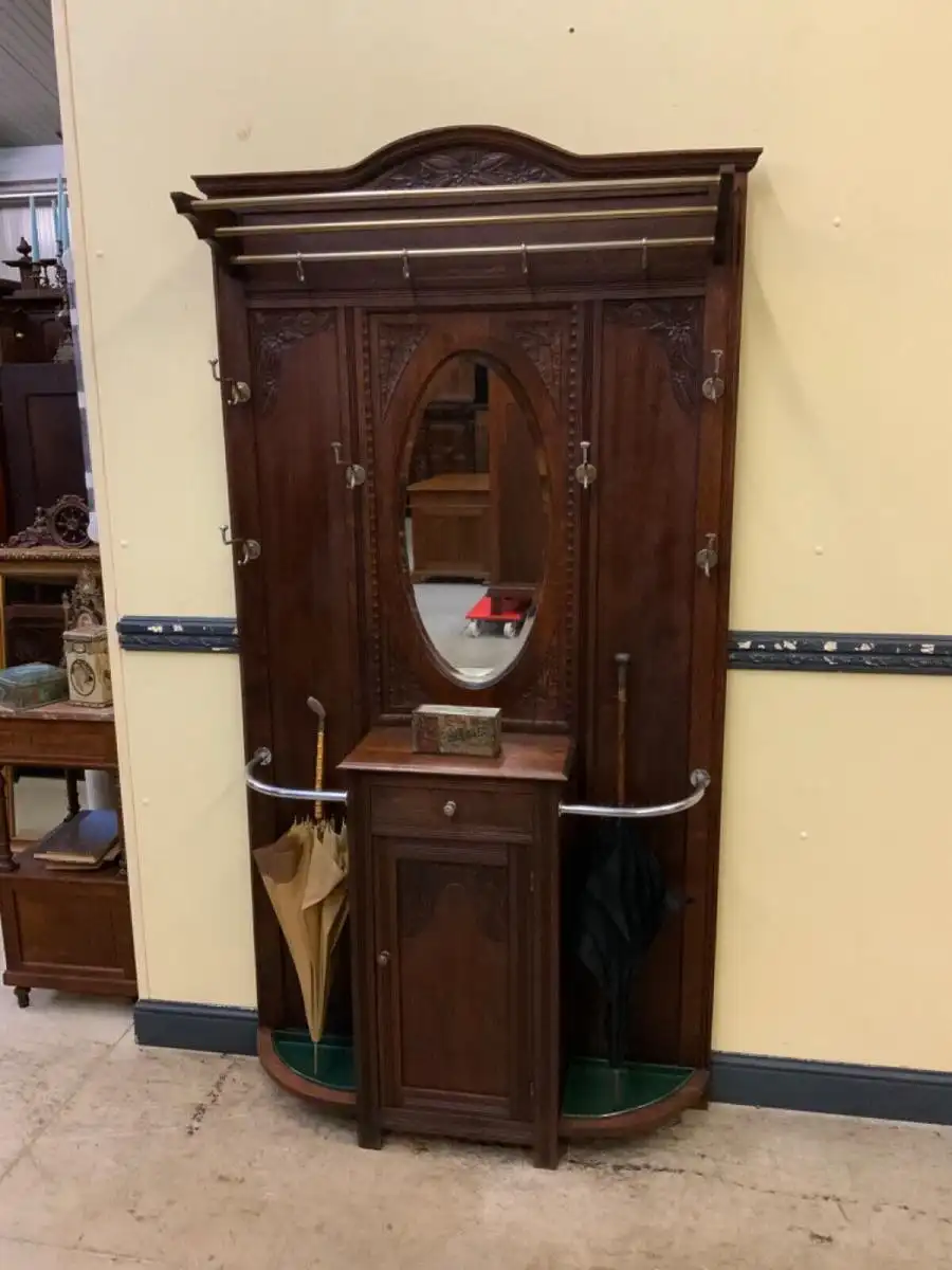 Antike Art Deco Garderobe mit Schrank und Schub - Traumhaft - Lieferung möglich! 0