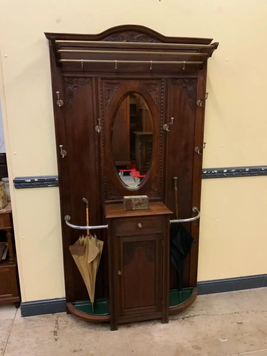 Antike Art Deco Garderobe mit Schrank und Schub - Traumhaft - Lieferung möglich! 1