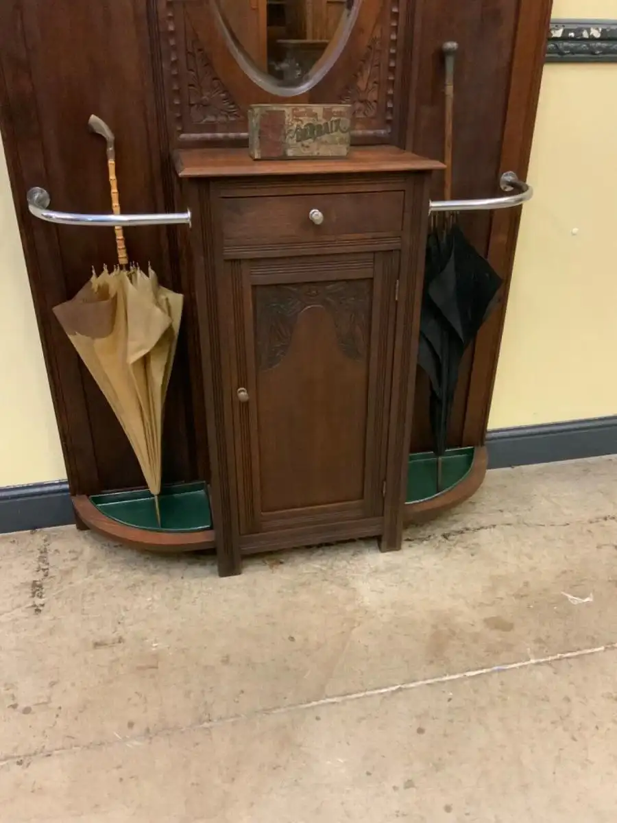 Antike Art Deco Garderobe mit Schrank und Schub - Traumhaft - Lieferung möglich! 11