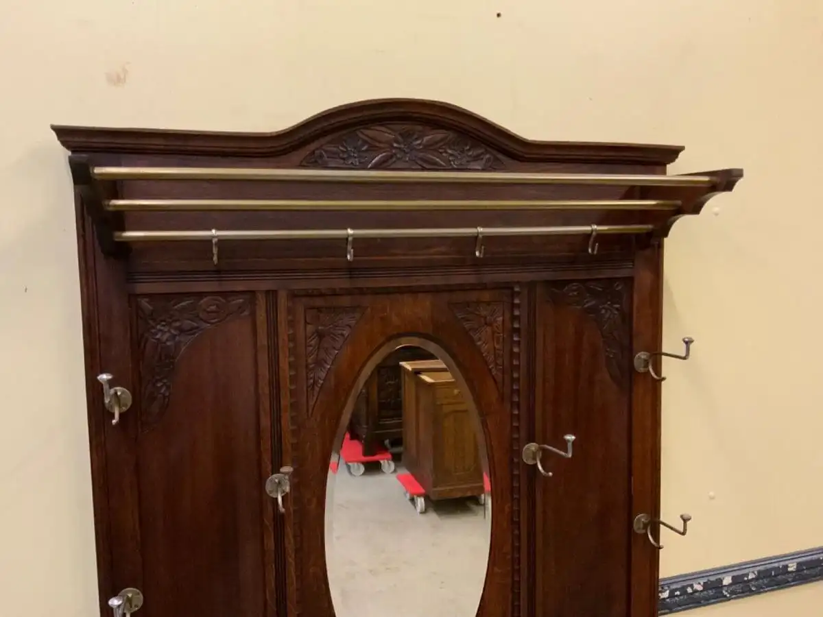 Antike Art Deco Garderobe mit Schrank und Schub - Traumhaft - Lieferung möglich! 12
