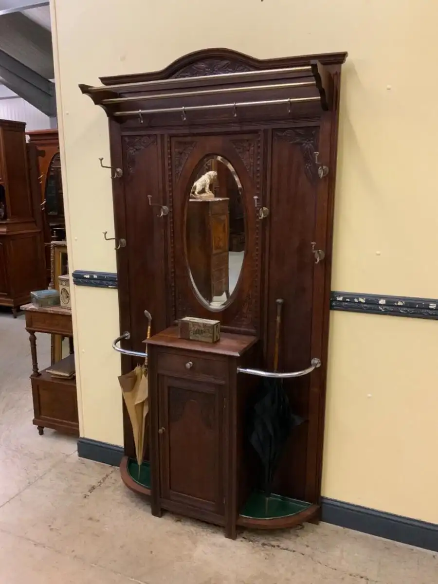 Antike Art Deco Garderobe mit Schrank und Schub - Traumhaft - Lieferung möglich! 2