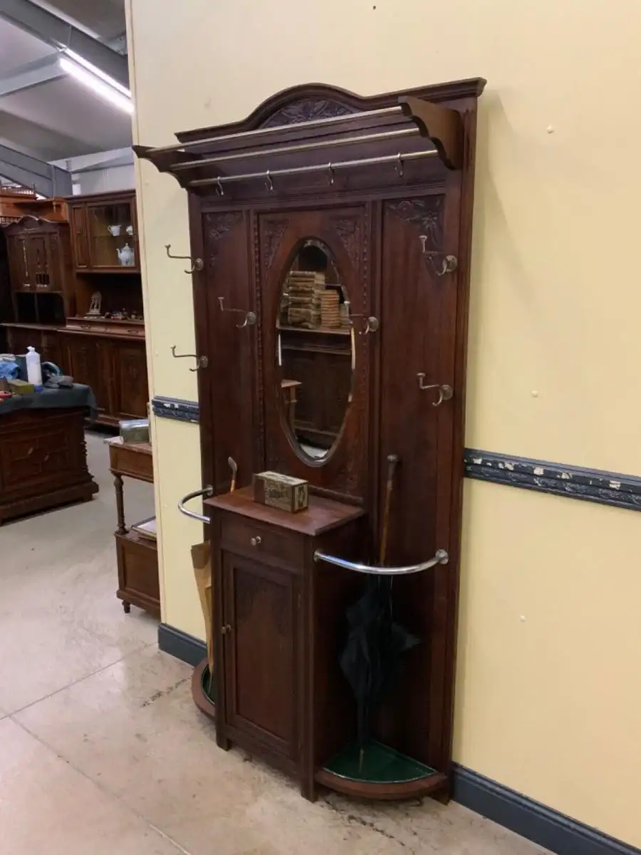 Antike Art Deco Garderobe mit Schrank und Schub - Traumhaft - Lieferung möglich! 3