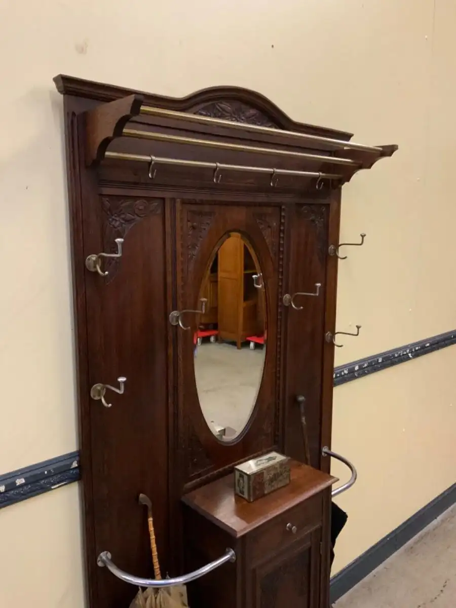 Antike Art Deco Garderobe mit Schrank und Schub - Traumhaft - Lieferung möglich! 6