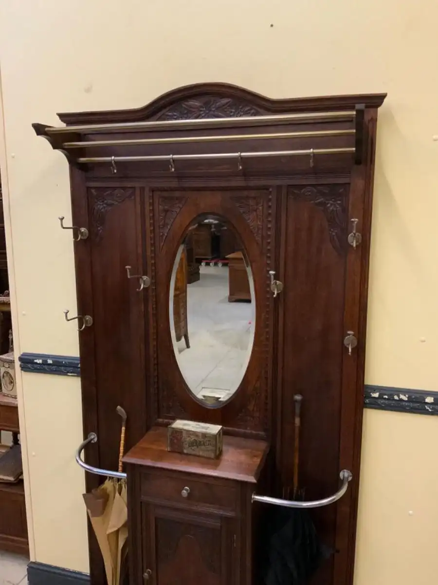 Antike Art Deco Garderobe mit Schrank und Schub - Traumhaft - Lieferung möglich! 7