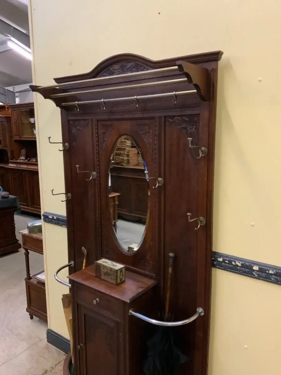 Antike Art Deco Garderobe mit Schrank und Schub - Traumhaft - Lieferung möglich! 8