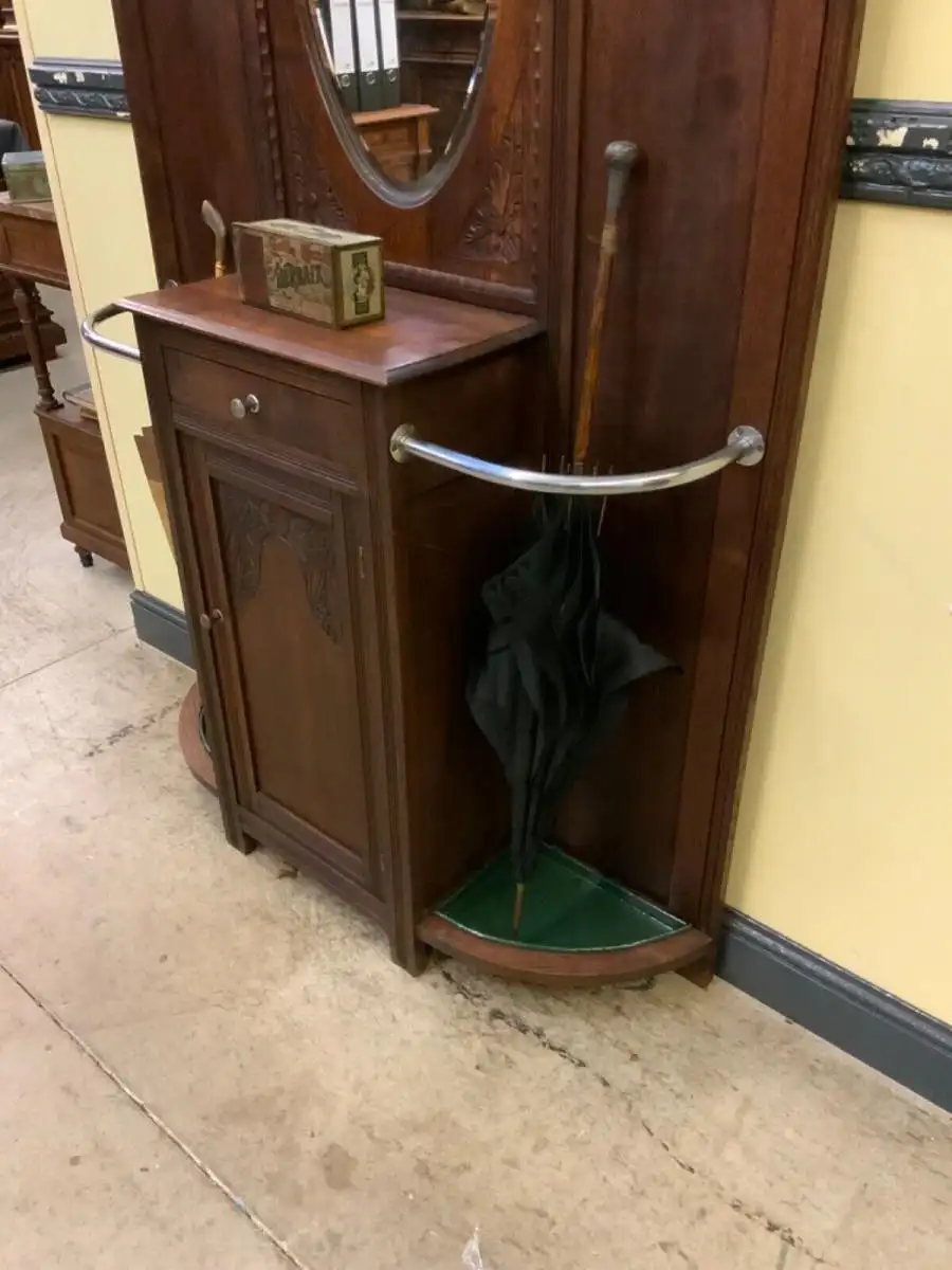 Antike Art Deco Garderobe mit Schrank und Schub - Traumhaft - Lieferung möglich! 9