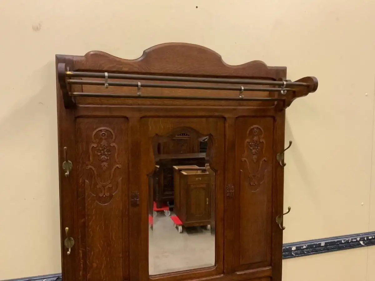 Antike Jugendstil Garderobe mit Schrank  - Lieferung möglich! 10