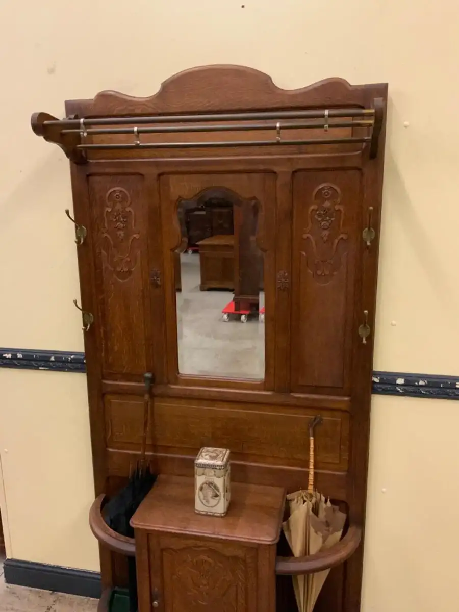 Antike Jugendstil Garderobe mit Schrank  - Lieferung möglich! 7