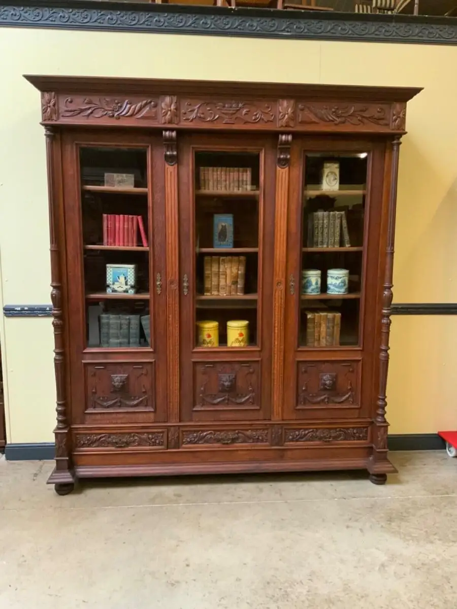 Antiker imposanter Gründerzeit Bücherschrank, Vitrine - Lieferung möglich! 1
