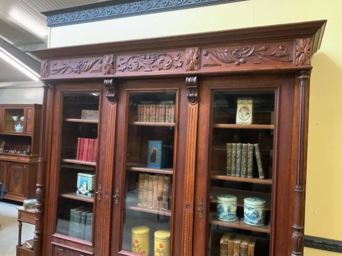 Antiker imposanter Gründerzeit Bücherschrank, Vitrine - Lieferung möglich! 11