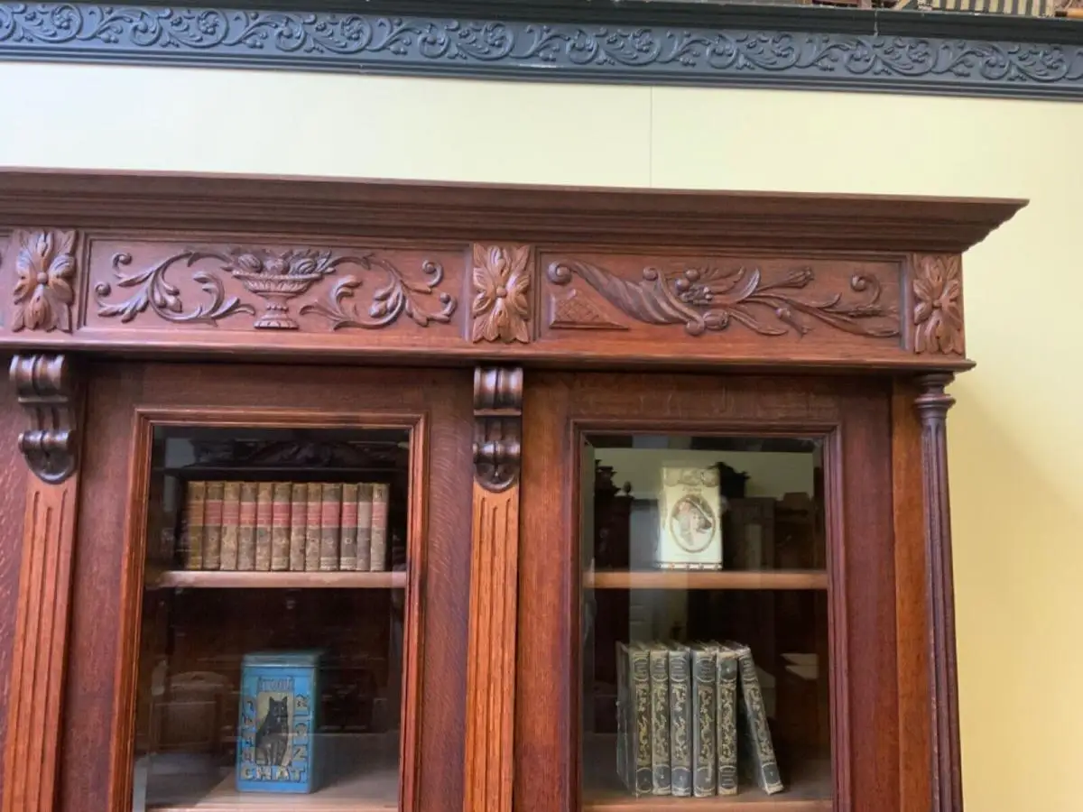 Antiker imposanter Gründerzeit Bücherschrank, Vitrine - Lieferung möglich! 12